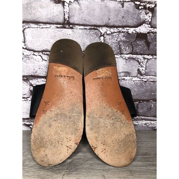 Beek Black Leather Handmade Gold Toe Ring Flats Sandals Women Sz 7M US/38EU - Picture 10 of 16